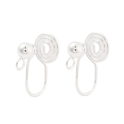 Silver 304 Stainless Steel Ear Cuff Findings, Wire Wrap Vortex Earring Findings with Vertical Loop, Silver, 14.5mm, Hole: 3x0.6mm