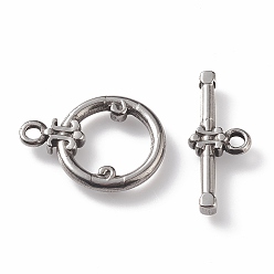 Stainless Steel Color 304 Stainless Steel Toggle Clasps, Ring, Stainless Steel Color, Ring: 21x15x2mm, Hole: 2mm, Bar: 22x9x3mm, Hole: 2mm