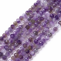 Amethyst Natural Amethyst Beads Strands, Faceted, Round, 4~4.5mm, Hole: 0.6mm, about 91pcs/strand, 15.35 inch(39cm)