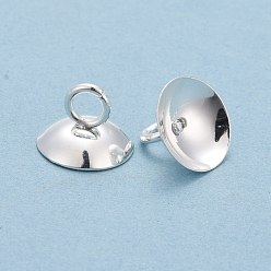 Argent 201 bails pendentifs en acier inoxydable, pour les pendants de couverture de bulle de verre de globe, argenterie, 7x10mm, Trou: 3mm