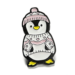 Pingouin Épingles en émail, Broches en alliage de ton noir pour femmes, électrophorèse, pingouin, 30.5x17x1.5mm
