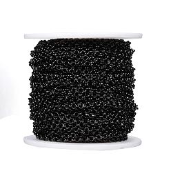 Electrophoresis Black 304 Stainless Steel Rolo Chains, Unwelded, with Spool, for Jewelry Making, Electrophoresis Black, 3x1mm, about 32.8 Feet(10m)/roll