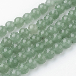 Зеленый Авантюрин Природные пряди авантюрин зеленый шарик, круглые, 8~8.5 мм, отверстие : 1 мм, около 45~47 шт / нитка, 14.9 дюйм (38 см)