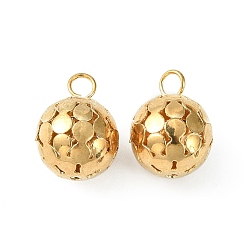 Golden Crystal Glass Rhinestone Pendants, with Iron Finding, Hollow Round Ball Charms, Golden, 18.5x14mm, Hole: 3.2mm
