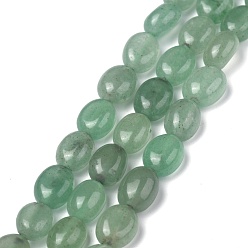 Green Aventurine Natural Green Aventurine Beads Strands, Oval, 8x6x3.5~4mm, hole: 1mm, about 45~52pcs/strand, 15.16~15.74 inch(38.5~40cm)