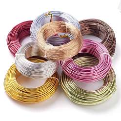 Color mezclado Alambre de aluminio, alambre artesanal de metal flexible, rondo, color mezclado, 0.6~6 mm, 250~500 g / rollo