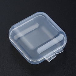 Прозрачный Пластмассовый шарик контейнеры, прямоугольные, прозрачные, 4x3.45x1.8 см