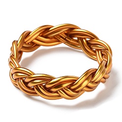 Gold Plastic Cord Braided Stretch Bracelets, Gold, Inner Diameter: 2-1/2 inch(6.5cm)