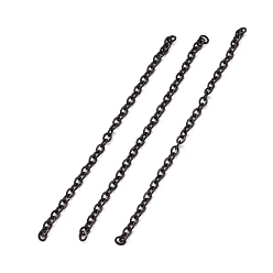 Electrophoresis Black Placage ionique (ip) 304 chaînes porte-câbles en acier inoxydable, non soudée, électrophorèse noir, 1.5x2x0.4mm, environ 0.16 pied(0.05m)/pc