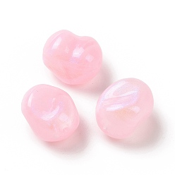 Pink Perles acryliques opaques, perles de paillettes, torsion tour, rose, 16x13.5x11mm, Trou: 1.8mm, environ333 pcs / 500 g