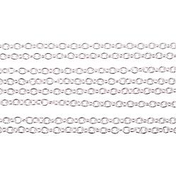 Plata Cadenas de cable de latón, soldada, sin níquel, larga duración plateado, plata, 2x1.5x0.5 mm