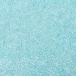 (170D) Dyed Light Blue Topaz Transparent Rainbow Toho perles de rocaille rondes, perles de rocaille japonais, (170 d) arc-en-ciel transparent topaze bleu clair teint, 15/0, 1.5mm, Trou: 0.7mm, environ 135000 pcs / livre