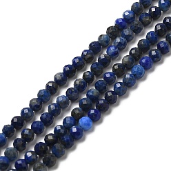 Lapis Lazuli Natural Lapis Lazuli Beads Strands, Faceted, Round, 3mm, Hole: 0.8mm