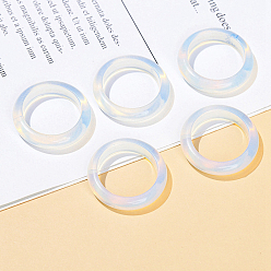 Opalite Anillos de dedo con banda lisa de opalita, diámetro interior: 18~20 mm