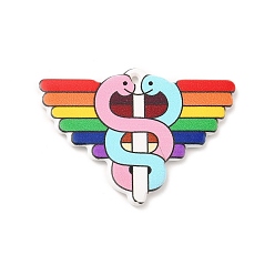 Colorido Orgullo acrílico colgantes, símbolo de magnete medico, colorido, 31x42x2 mm, agujero: 1.4 mm