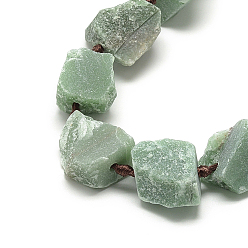 Green Aventurine Natural Green Aventurine Beads Strands, Nuggets, 10~27x17~33x17~33mm, Hole: 2~2.5mm, about 12~15pcs/strand, 15.7 inch