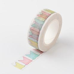 Colorido Flecha bricolaje patrón bloc de notas, cintas de papel decorativas, cintas adhesivas, colorido, 15 mm, sobre 10 m / rollo