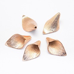 Light Gold Crémaillère apetalous bouchons en laiton de placage de perles, or et de lumière, 29x16x8mm, Trou: 1mm