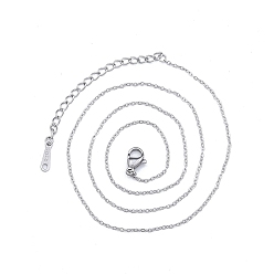 Couleur Acier Inoxydable 304 collier de chaînes de câbles en acier inoxydable pour hommes femmes, couleur inox, large: 1.2 mm, 15.75 pouce (40 cm)