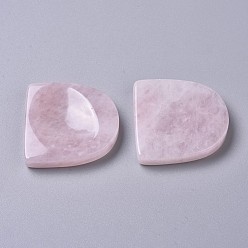 Rose Quartz Natural Rose Quartz Massager, Worry Stone for Anxiety Therapy, Half Round, 45x44x8mm