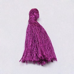 Purple Handmade Polycotton(Polyester Cotton) Tassel Decorations, Pendant Decorations, Purple, 29~35mm