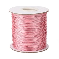 Pink Cordon de polyester ciré, cordon perle, rose, 0.5mm, environ 169.51~174.98 yards (155~160m)/rouleau