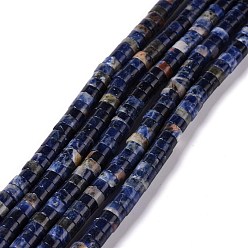 Sodalite Natural Sodalite Beads Strands, Flat Round, 6x3mm, Hole: 1mm, about 121pcs/strand, 15.35 inch(39cm)