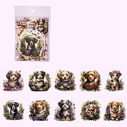 Dog 20Pcs 10 Styles Paper Cartoon Animals Decorative Stickers, Self-adhesion, for Kid's Art Craft, Dog, 65x65mm, 2pcs/style