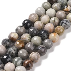 Picasso Jasper Natural Polychrome Jasper/Picasso Stone/Picasso Jasper Bead Strands, Faceted(128 Facets), Round, 8mm, Hole: 1.2mm, about 48pcs/strand, 15.16''(38.5cm)
