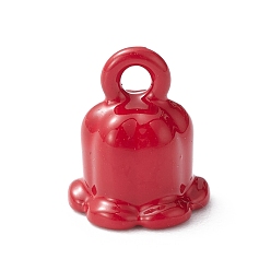 Rouge Pulvériser charmes en alliage peintes, charme muguet, rouge, 9x7.5mm, Trou: 1.6mm