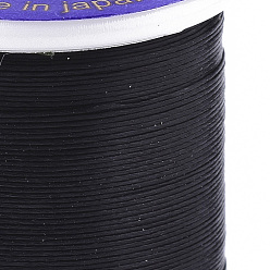 Black Nylon 66 Coated Beading Threads for Seed Beads, Black, 0.1mm, about 54.68 yards(50m)/roll