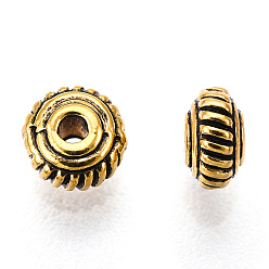 Antique Golden Tibetan Style Spacer Beads, Antique Golden, Cadmium Free & Lead Free & Nickel Free, 5x3mm, Hole:1.5mm
