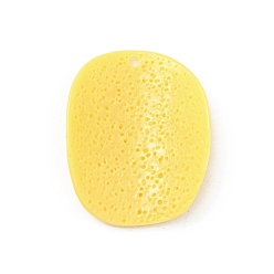 Yellow Resin Pendants, Imitation Food, Potato Chips, Yellow, 34.5x27.5x8mm, Hole: 1.8mm
