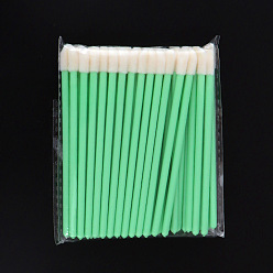 Light Green Flocking Disposable Lip Brush, Makeup Brush Lipstick, Lip Gloss Wands for Makeup Applicator Tool, Light Green, 9cm, 50Pcs/bag