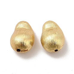 Chapado en Oro Real 18K Perlas de latón ecológicas enchapadas en rack, larga duración plateado, sin plomo y el cadmio, forma de patata, real 18 k chapado en oro, 20x13.5x11 mm, agujero: 1.8 mm