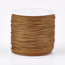 Сиена Нейлоновая нить, ювелирные изделия шнур нейлона для пользовательских ювелирных изделий делает тканые, цвет охры, 0.8 мм, около 49.21 ярдов (45 м) / рулон