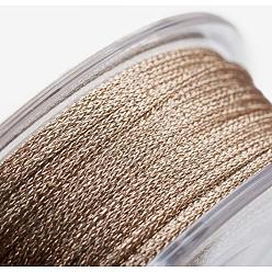 Champagne Yellow Polyester Metallic Thread, Champagne Yellow, 1mm, about 32.8 yards(30m)/roll