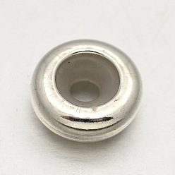 Серебро Стерлингового серебра бисера Rondelle, серебряные, 8x3 мм, отверстие : 3 мм