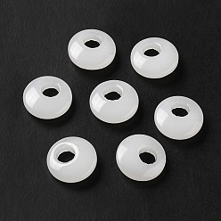 Белый Стеклянные кольца, имитация нефрита, круглые кольца, белые, 15x5 мм, внутренний диаметр: 6 мм