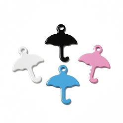 Mixed Color Spray Painted 201 Stainless Steel Charms, Umbrella Charm, Mixed Color, 14x11x0.5mm, Hole: 1.2mm