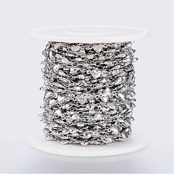 Stainless Steel Color 304 Stainless Steel Bar Link Chains, Soldered, with Spool, Heart, Stainless Steel Color, 10x5x2mm, about 32.8 Feet(10m)/roll