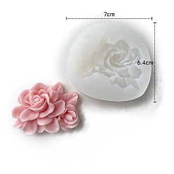 White Flower Scented Candle Food Grade Silicone Molds, Candle Making Molds, Aromatherapy Candle Mold, White, 7x6.4x2.2cm