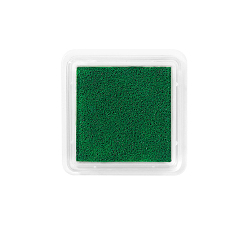 Темно-Зеленый Пластиковые штампы с чернилами для пальцев, для ребенка поделки из бумаги художественное ремесло, скрапбукинга, квадратный, темно-зеленый, 30x30 мм