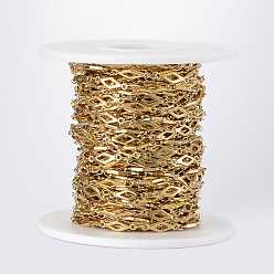 Золотой Ионное покрытие (ip) 304 ромбозвенные цепи из нержавеющей стали, пайки, с катушкой, золотые, 13x4x1 мм, около 32.8 футов (10 м) / рулон
