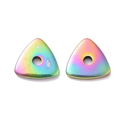 Rainbow Color Ion Plating(IP) 304 Stainless Steel Beads, Triangle, Rainbow Color, 6x6x1mm, Hole: 1mm