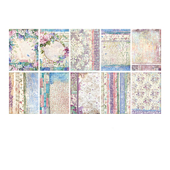 Fleur Blocs de papier scrapbooking double face, pour scrapbook album bricolage, papier de fond, décoration de journal intime, fleur, 175x125mm, 50 feuilles / set