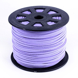 Lilac Faux Suede Cords, Faux Suede Lace, Lilac, 1/8 inch(3mm)x1.5mm, about 100yards/roll(91.44m/roll), 300 feet/roll