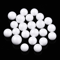 Blanc Petites boules de mousse artisanales, ronde, pour la fabrication d'artisanat de vacances de mariage bricolage, blanc, 7~10mm