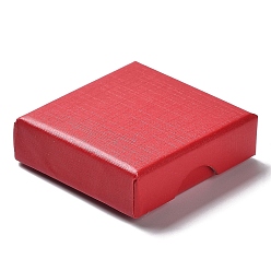 Красный Картон комплект ювелирных изделий коробки, с губкой внутри, квадратный, красные, 5.05~5.1x5.1x1.67 см