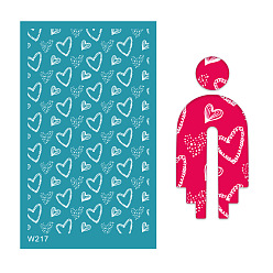 Corazón Plantilla de serigrafía de poliéster reutilizable, para pintar sobre madera, tela de camiseta de decoración de bricolaje, corazón, 15x9 cm